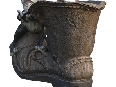 Garden sculpture Frog on a boot 3D model