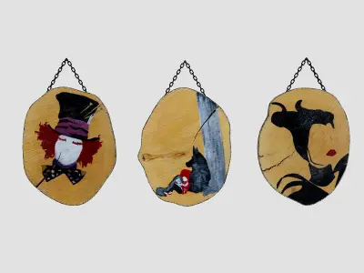 3D wooden tables model Low-poly 3D model