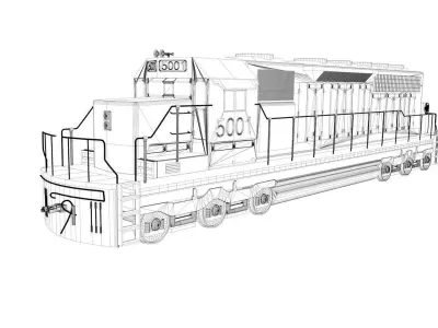 Diesel Engine Train CN 3D model