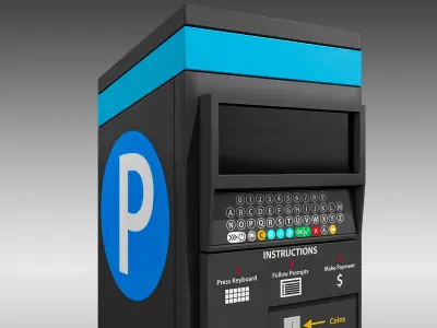 Digital Parking Meter Low-poly 3D model