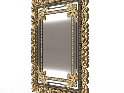 Carved Classic Mirror 09 Low-poly 3D model