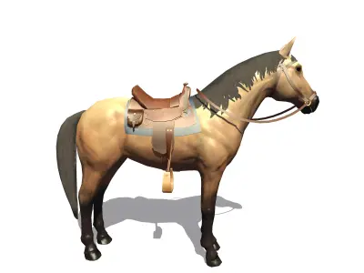 Animated Horse Low-poly 3D model