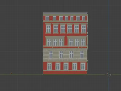 Low poly city house 3D model