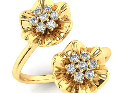 Fancy flower ring  3D print model