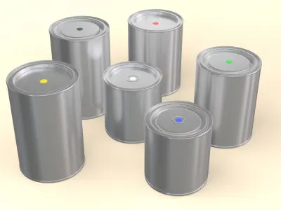 Paint Cans Set 3D model