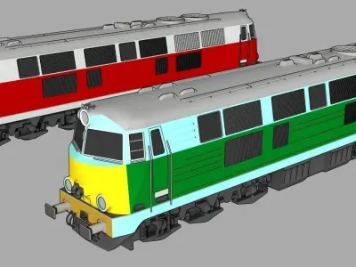 Locomotive HCP 301D or SU-45 Low-poly 3D model