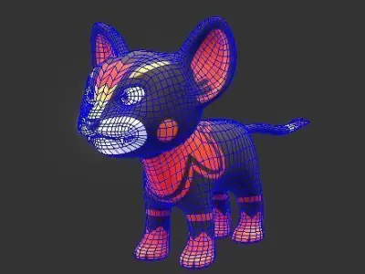 Lion Cub Low-poly 3D model