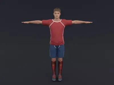 Soccer Player Rigged Low-poly 3D model