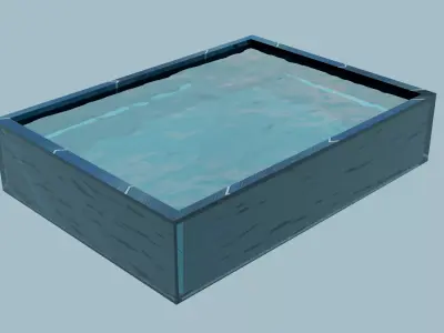 Small Low-poly pool Free low-poly 3D model