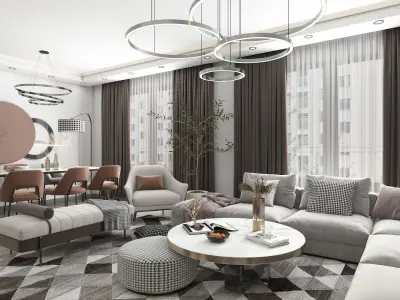 Modern Living Room 3D model