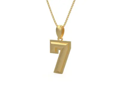 Model 1160 Number 7 Necklace Curved With Border 3D print model