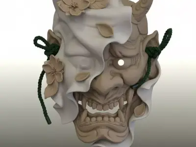 Hannya Mask Sakura 3D print model