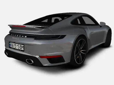 Porsche 911 992 Turbo S 2021 Gameready Low-poly 3D model
