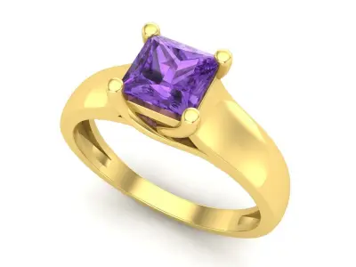 AV 687 Solitaire Diamond Engagement Ring 3D print model