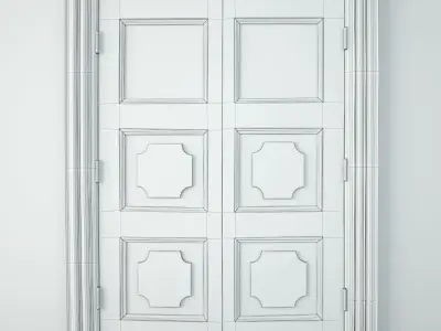 Antique Colonial Storage Cabinet Mirror 3D model