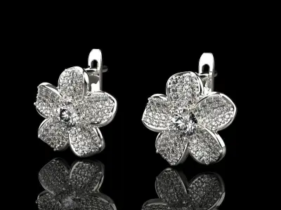 flower earring model 285 3D print model