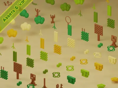 Low Poly Collection - 25 trees pack 9 Low-poly 3D model