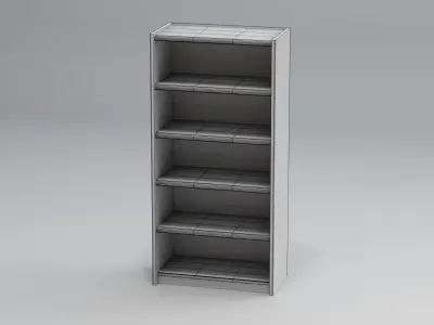 Wooden Bookshelf 3D model