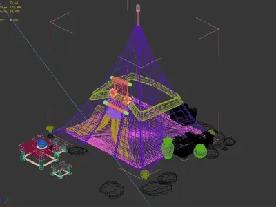 gAME Single-mouth tapering tent 03 3D model