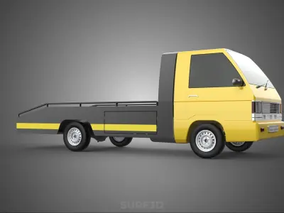 FLATBED TOW TRUCK CAR CARRIER PARKED RECOVERY SERVICE PICK UP 3D model