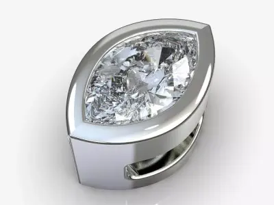 Diamond pendant marquis   3D print model