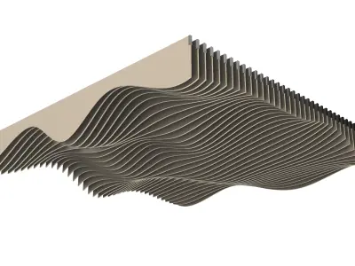 Parametric Ceiling Wave Contour Design with Hangers 3D model
