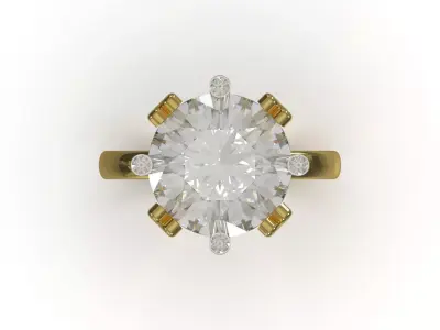 Bridal wedding solitaire stl 3dm ring model sr0099 3D print model