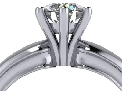 Solitaire 6 prongs from half carat to 3 carat USA size 7 3D print model
