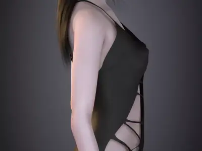Red-Eyed Dark Vampire Girl  Fully Rigged 3D Character Game Ready Low-poly 3D model