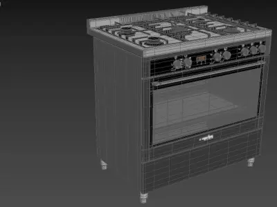 Whirlpool 90cm Gas Freestanding Cooktop Oven WP90510MFBSSAUS 3D model