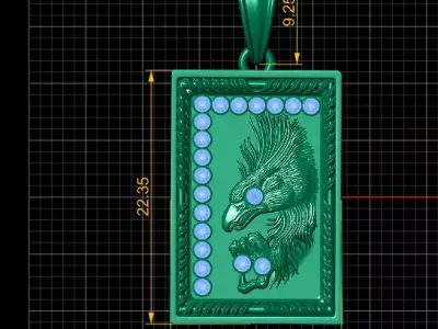 Gold Eagle Pendant 3D printable model   3D print model