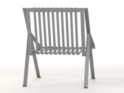 Line High-Back Metal Garden Armchair By Efasma 3D model