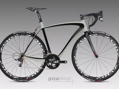 Carbon road bicycle frame concept 3D model