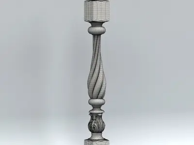Newel post 002 3D model