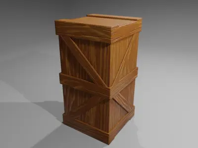 Wood Box Large - Caixa de Madeira Low-poly 3D model