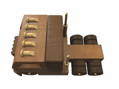 Wooden car toy truck 4 Free 3D model