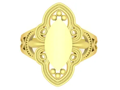 Elegant Vintage Filigree Marquise Ring for Women 3481 3D print model