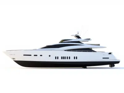 Sky Lounge Executive Yacht with Aviation-Inspired Command mod... Low-poly 3D model