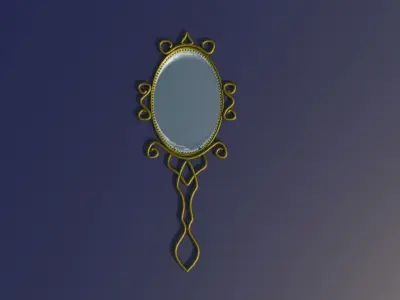 Low poly traditional mirror model  Low-poly 3D model