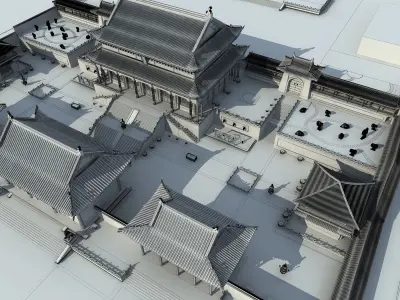 China temples church Historical sites palace 3D model buy