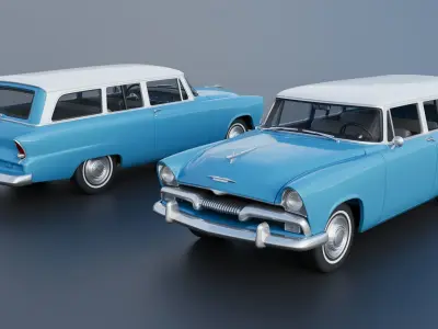 Plymouth Plaza 2 Door Suburban 1955 3D print model