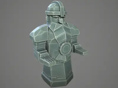Stylized statue of Dwarf 01 Low-poly 3D model