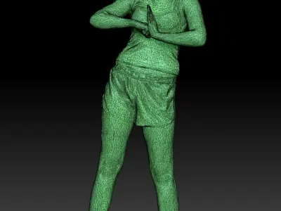 Sporty young woman posing 154 Low-poly 3D model