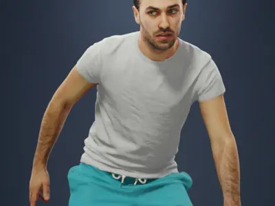 3d people crowds and a foreground sport football man 3D Model Pack