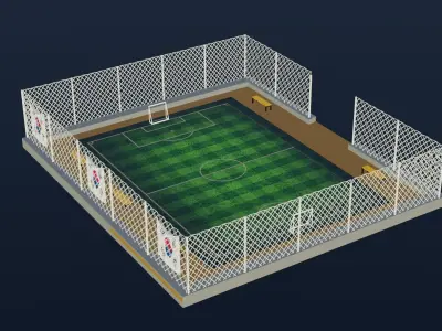 Soccer Stadium - South Korea Low-poly 3D model