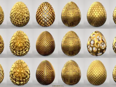 easter eggs bundle 01 3D print model