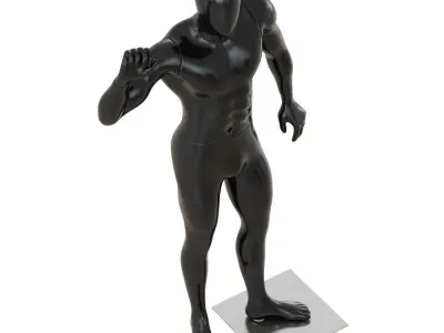 Black male mannequin posing 65 3D model