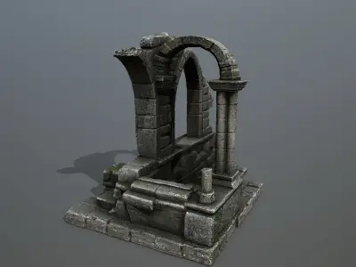 Ruin Gate Low-poly 3D model