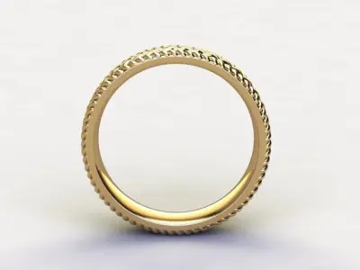 10110 gold wedding ring with braided design 3D print model