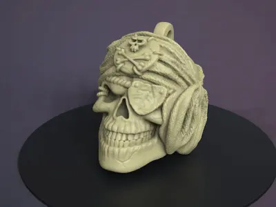 Pirate skull vol1 Pendant jewelry 3D print model